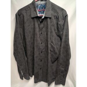 Robert Graham Men's Black SIze‎ XL Button Up Flip Cuff RN#81913